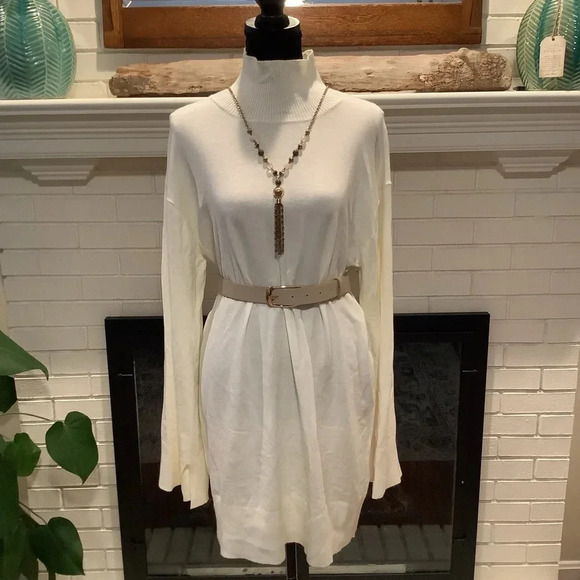 #126 NWT Steve Madden Sweater Dress W/ Belt and Necklace Size Large - Picture 1 of 11